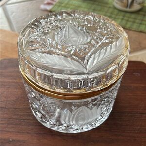 Vintage Anna Hutte Bleikristall 24% Pbo Lead Crystal Hand made Trinket Box